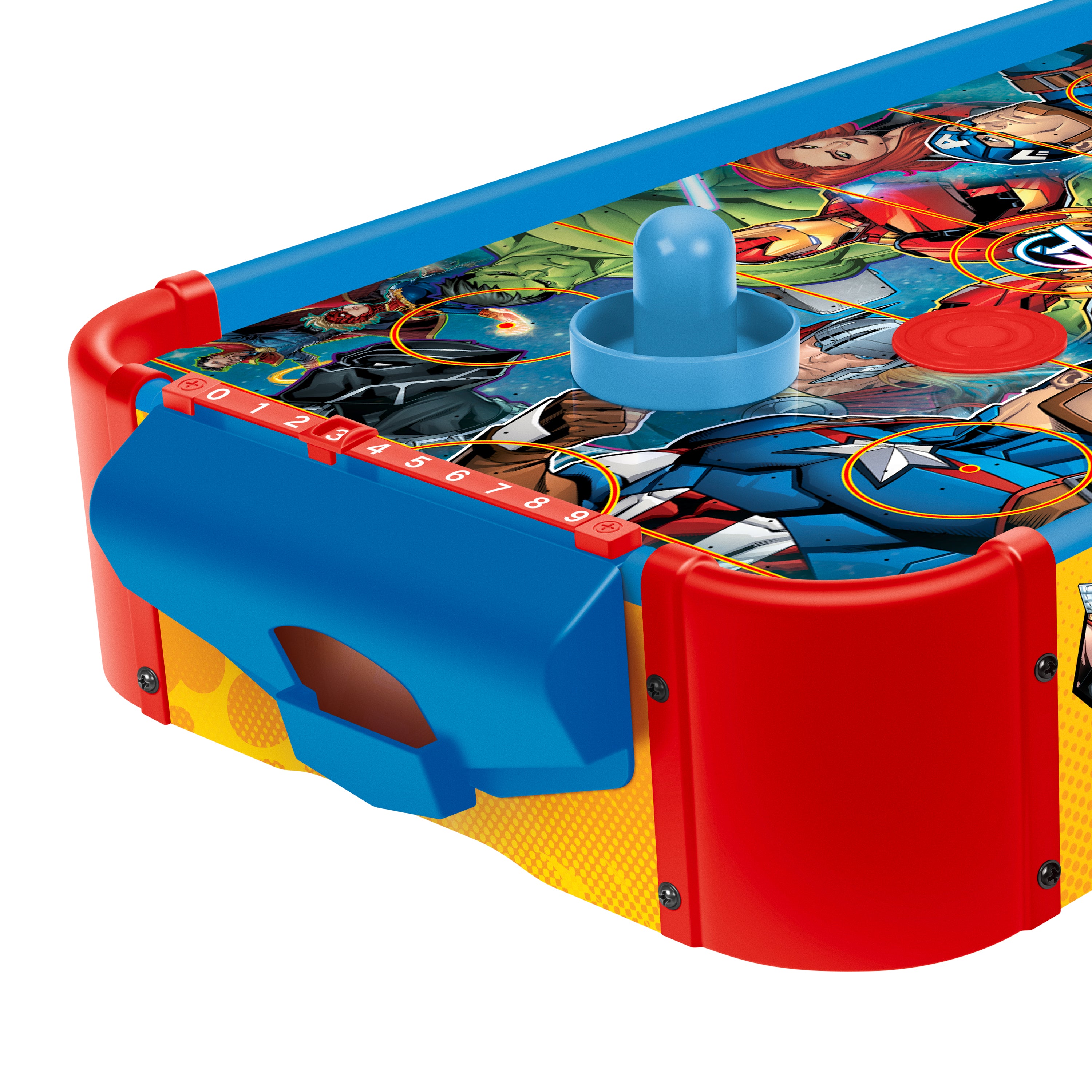 Mesa electrónica de hockey de aire de madera de los Vengadores