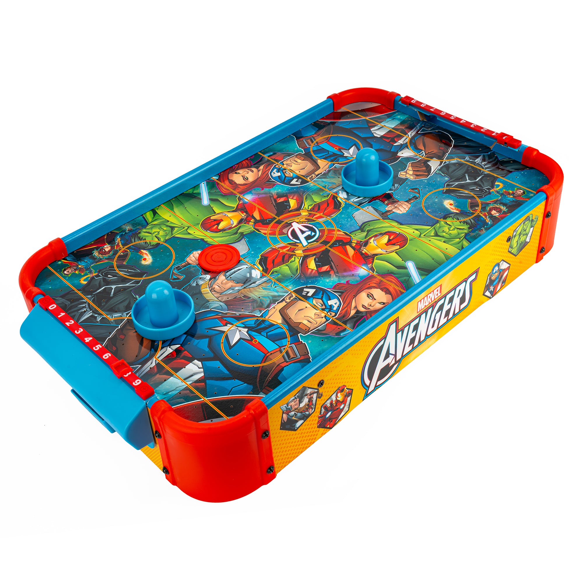 Mesa electrónica de hockey de aire de madera de los Vengadores