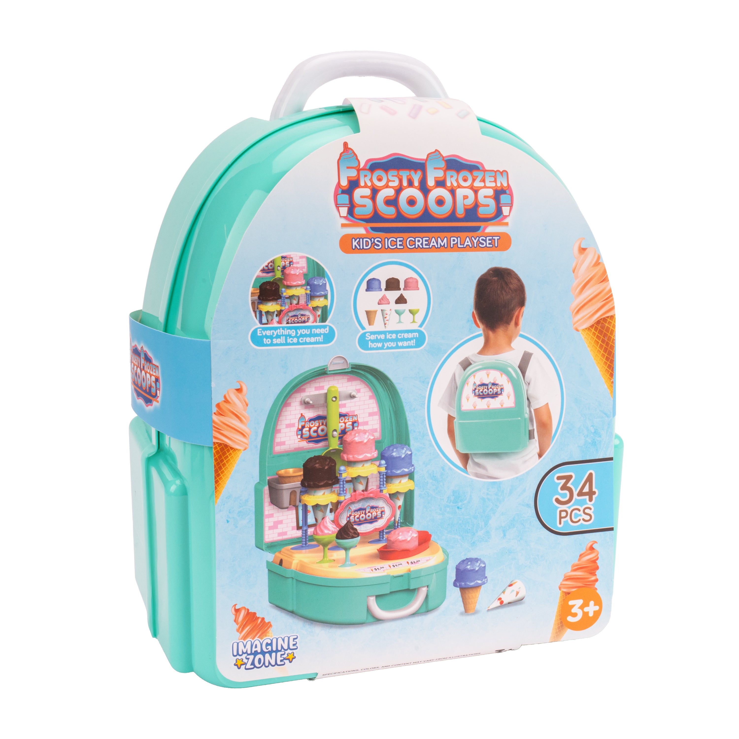 Juego de heladería Frosty Frozen Scoops (34 piezas) 