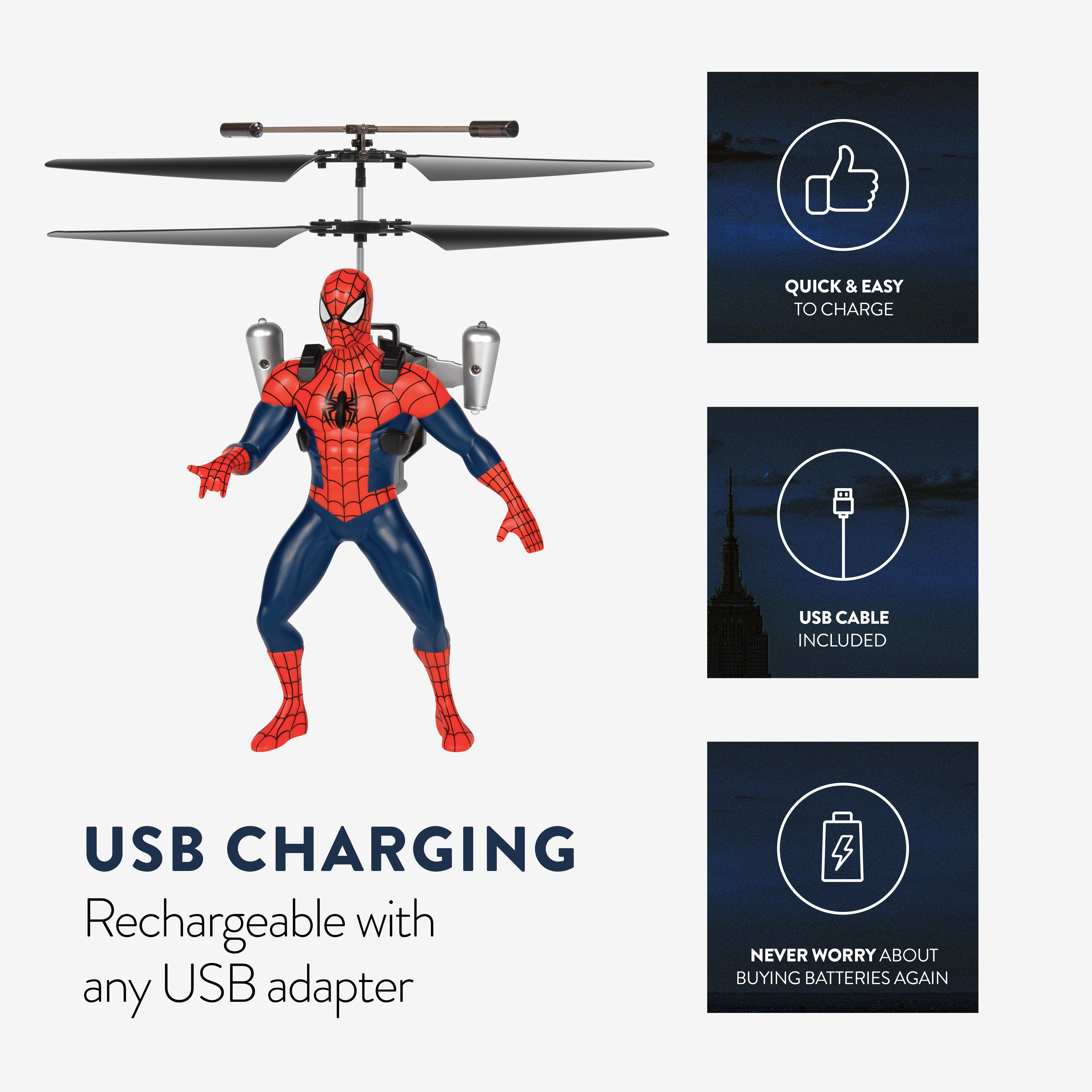 Figura voladora de Spider-Man con control remoto por infrarrojos 