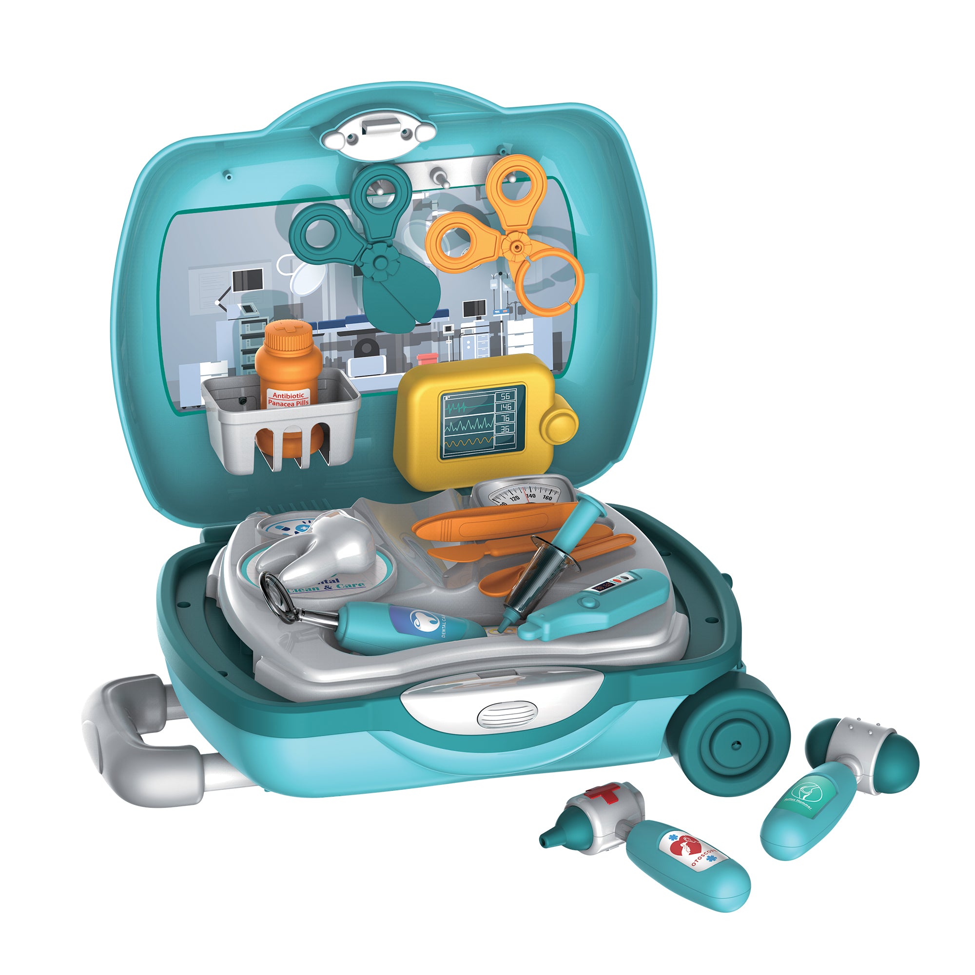 Set de juego de maletas médicas para médicos y dentistas (18 piezas) 