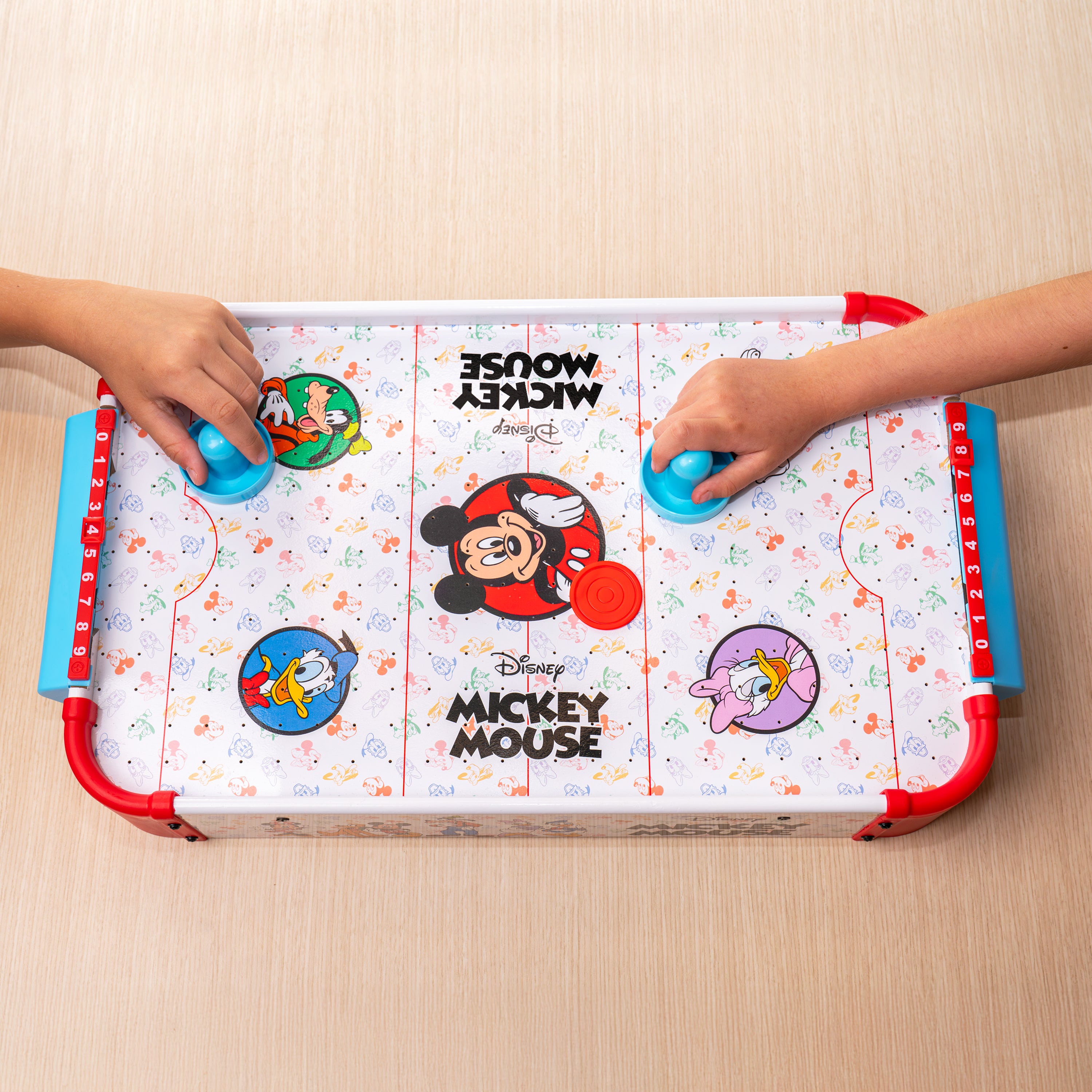 Mesa electrónica de hockey de aire de madera de Mickey Mouse de Disney