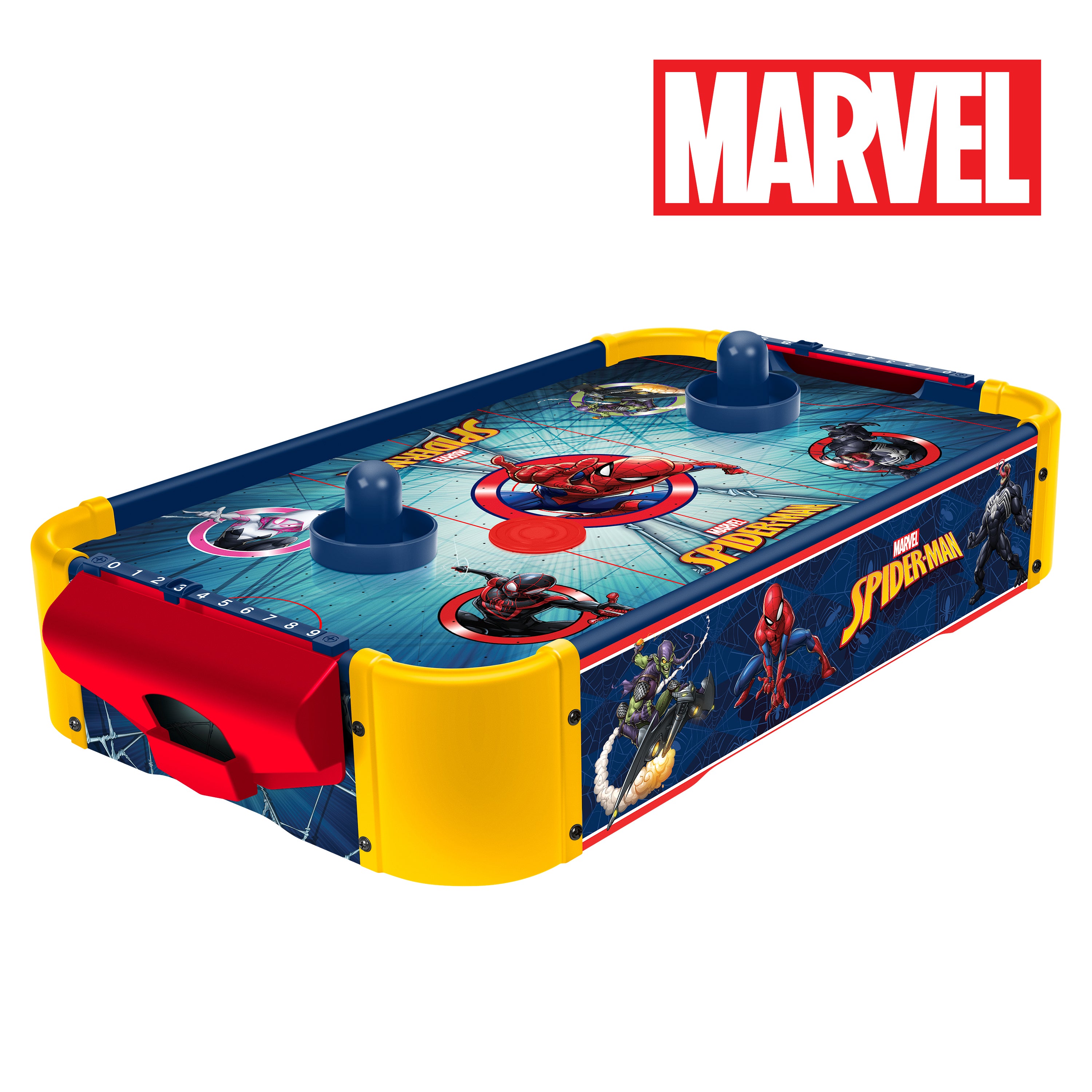 Mesa electrónica de hockey de aire de madera de Spider-Man