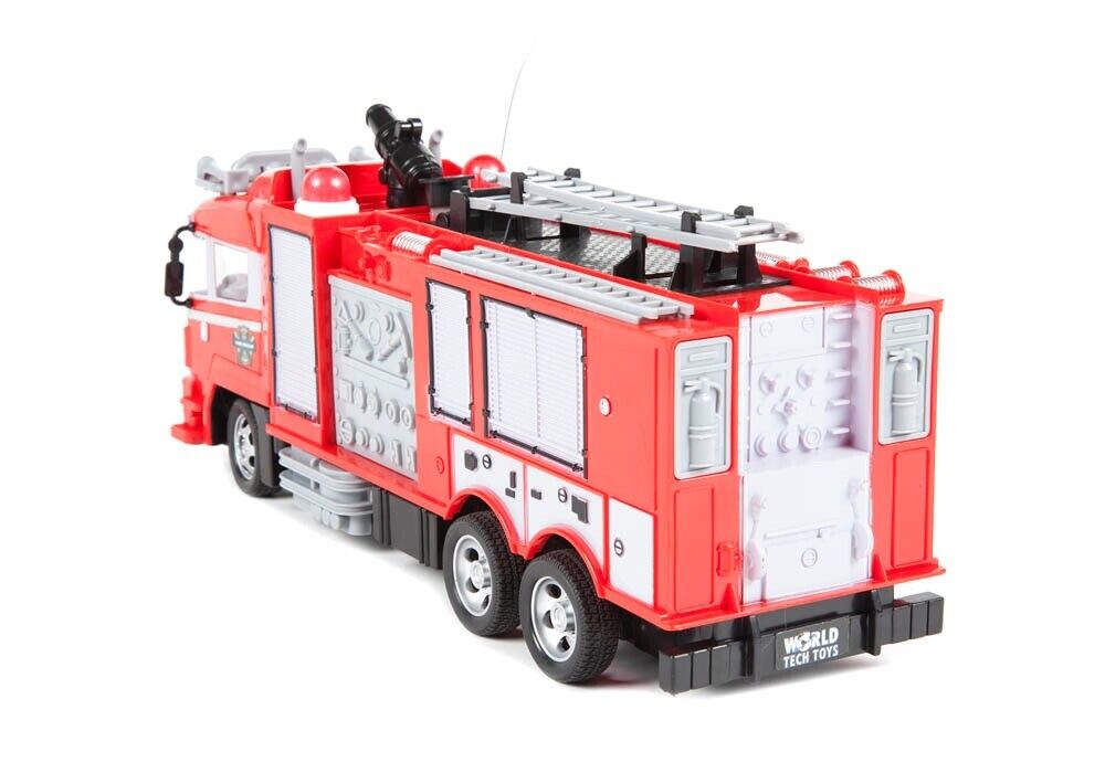 Camión de bomberos a control remoto con luces y dispara agua