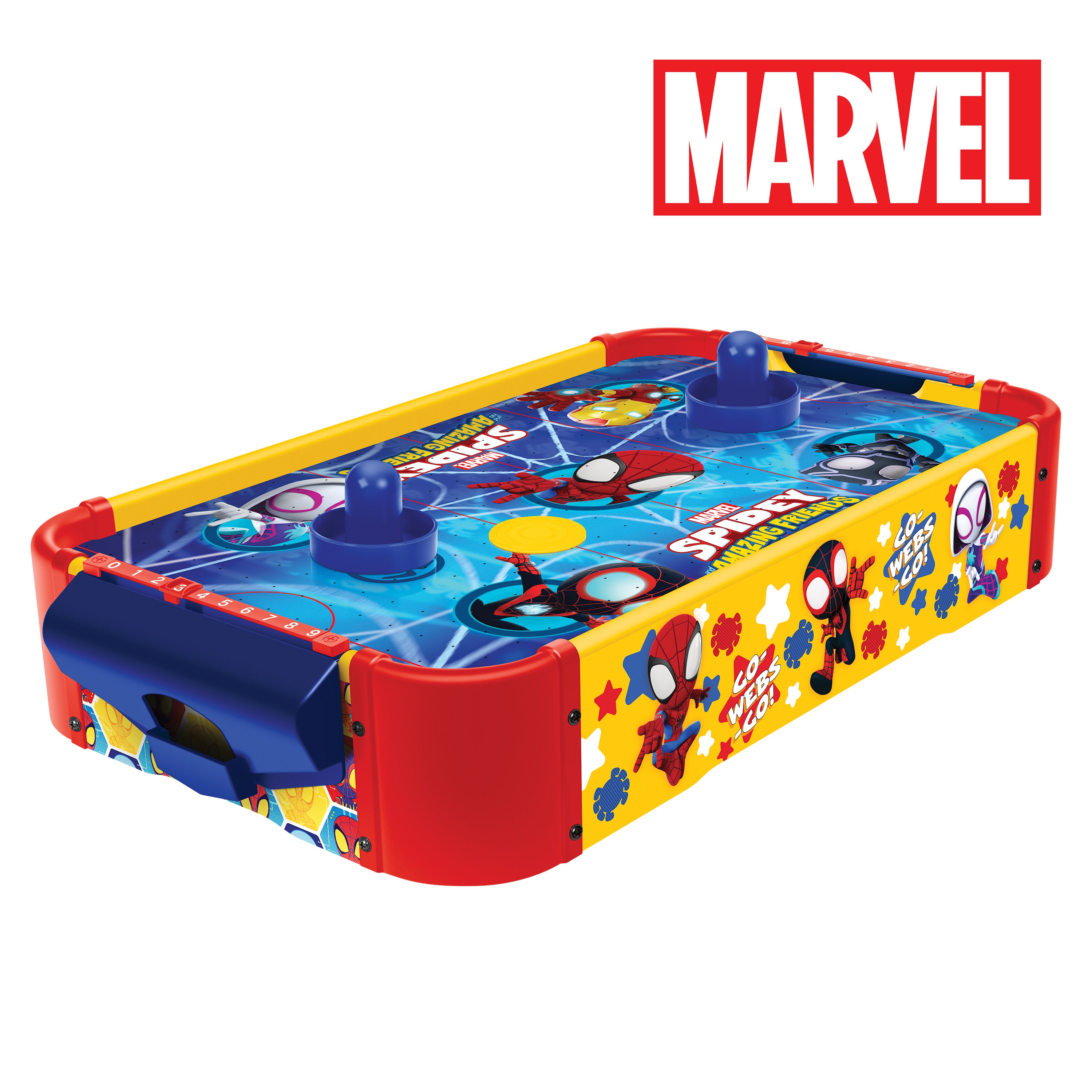 Spidey and His Amazing Friends Electronic Wooden Tabletop Air Hockey
