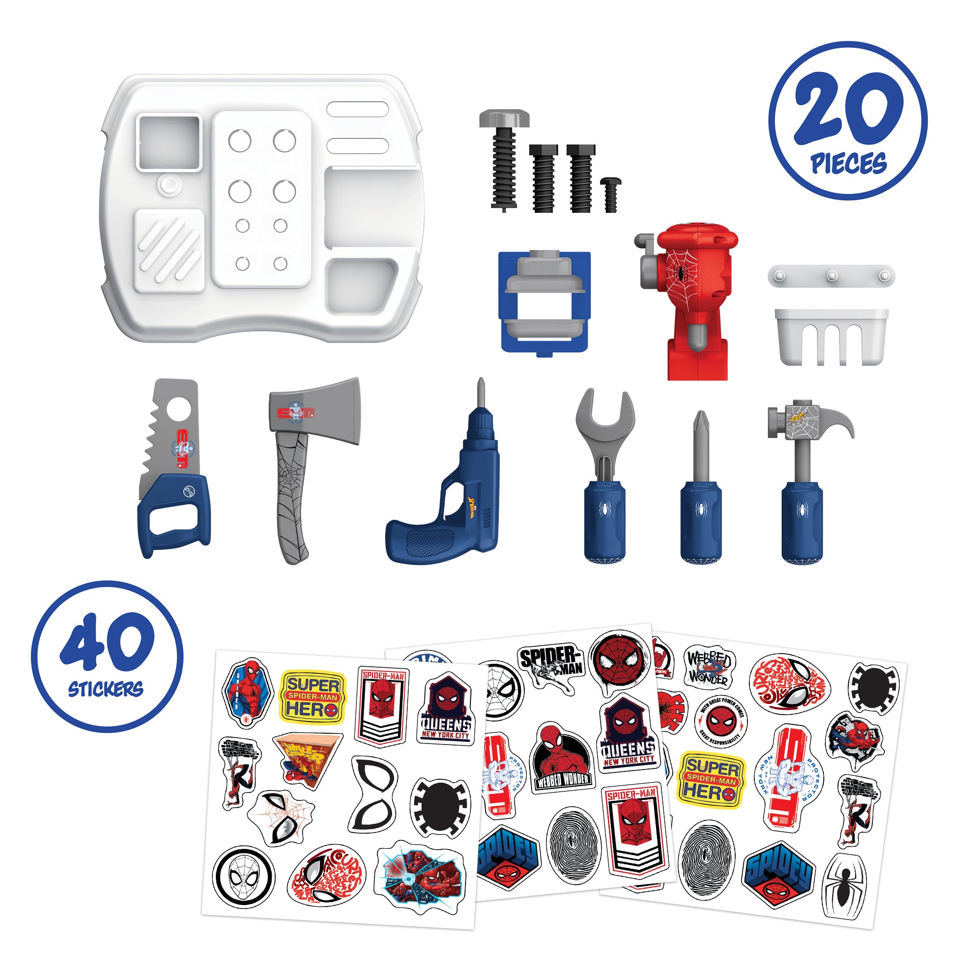 Juego de herramientas de 17 piezas para equipaje de Spider-Man Handyman