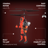 Figura voladora a control remoto con jetpack de Deadpool 