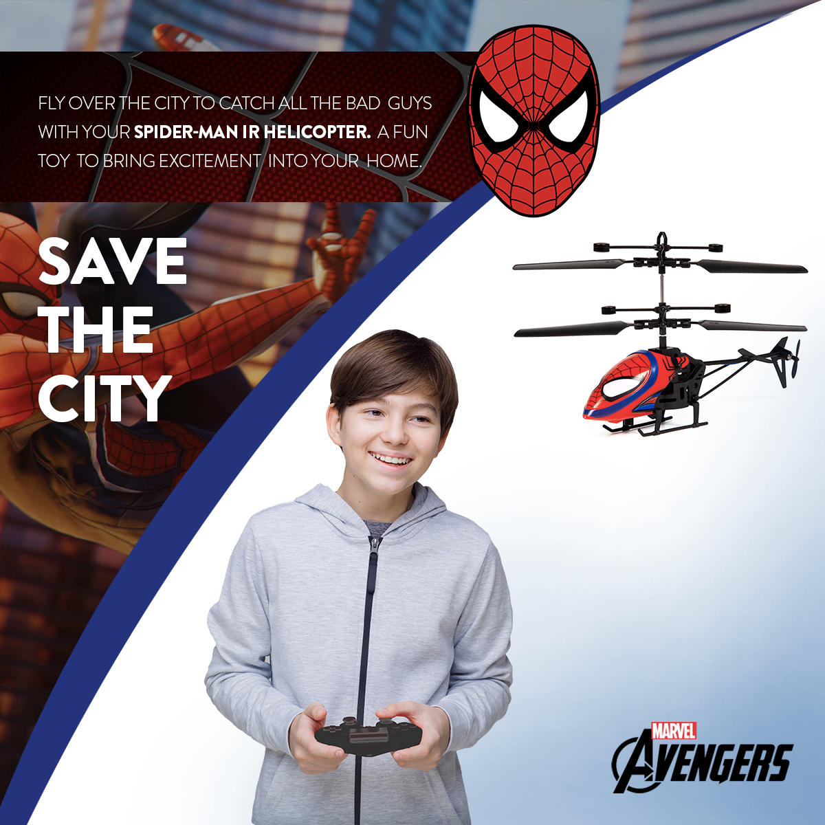 Helicóptero de control remoto de 2 canales de Spider-Man