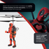 Figura voladora a control remoto con jetpack de Deadpool 