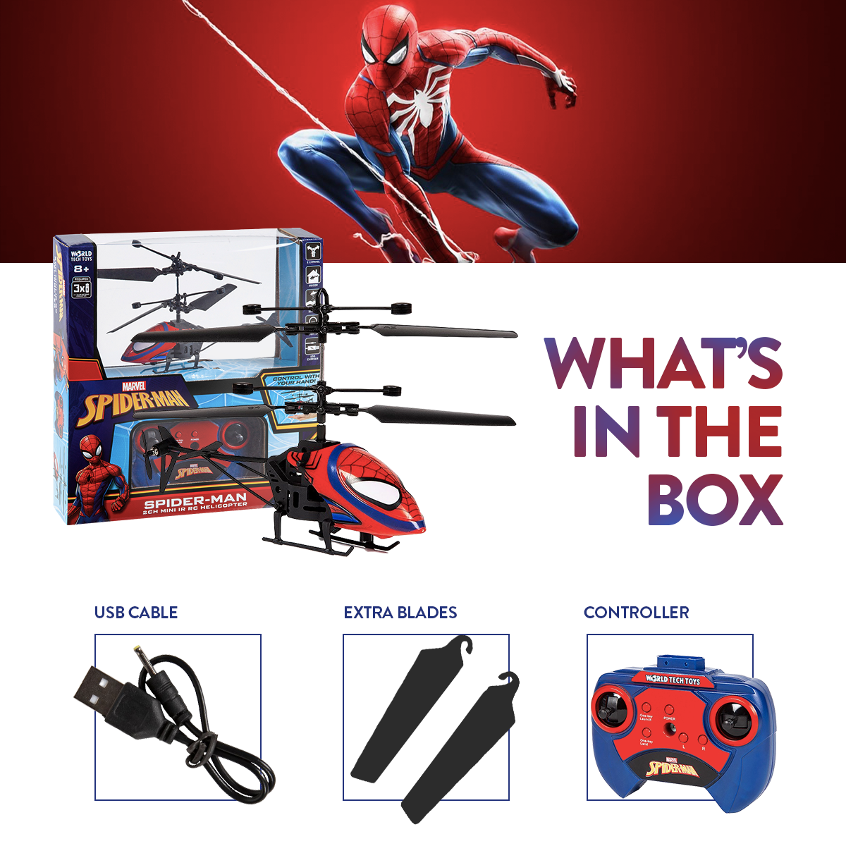 Helicóptero de control remoto de 2 canales de Spider-Man