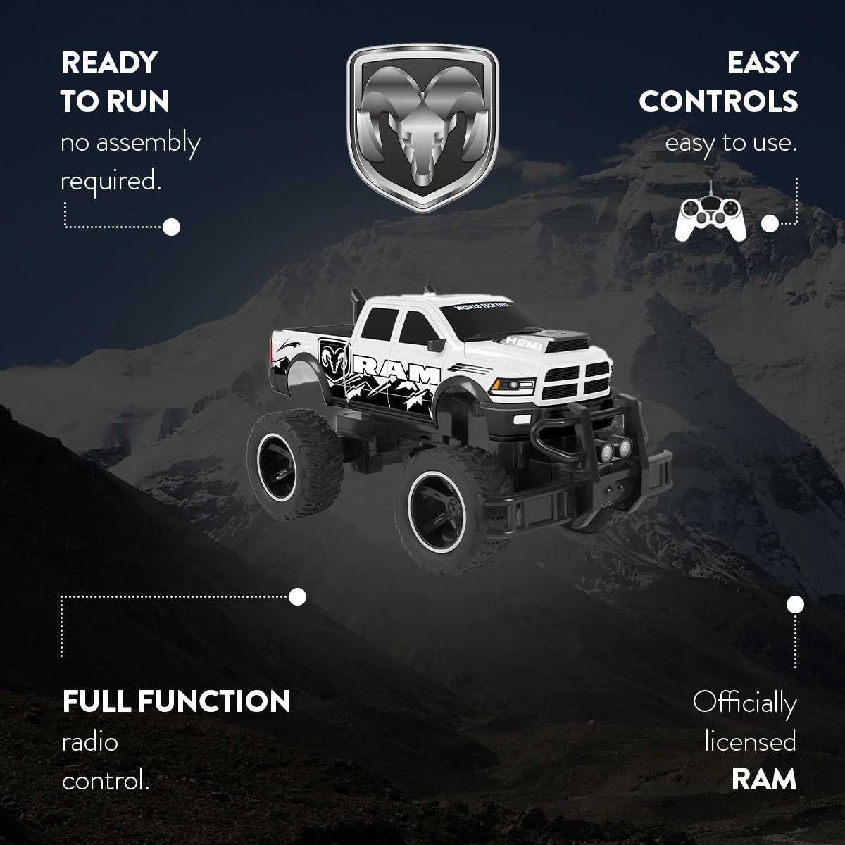 Camión monstruo a control remoto Dodge Ram 1:14 RTR
