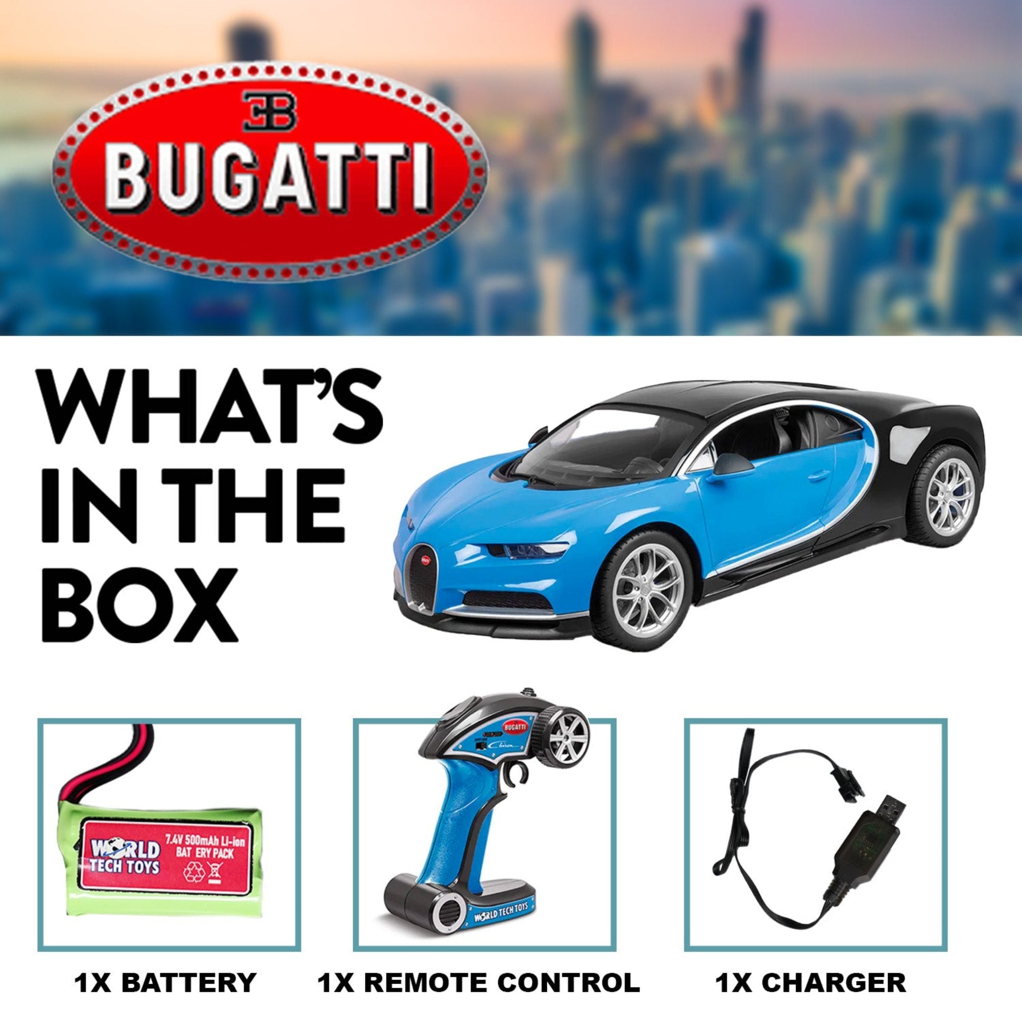 Bugatti Chiron 1:10 RTR Coche RC Eléctrico de 2,4 GHz