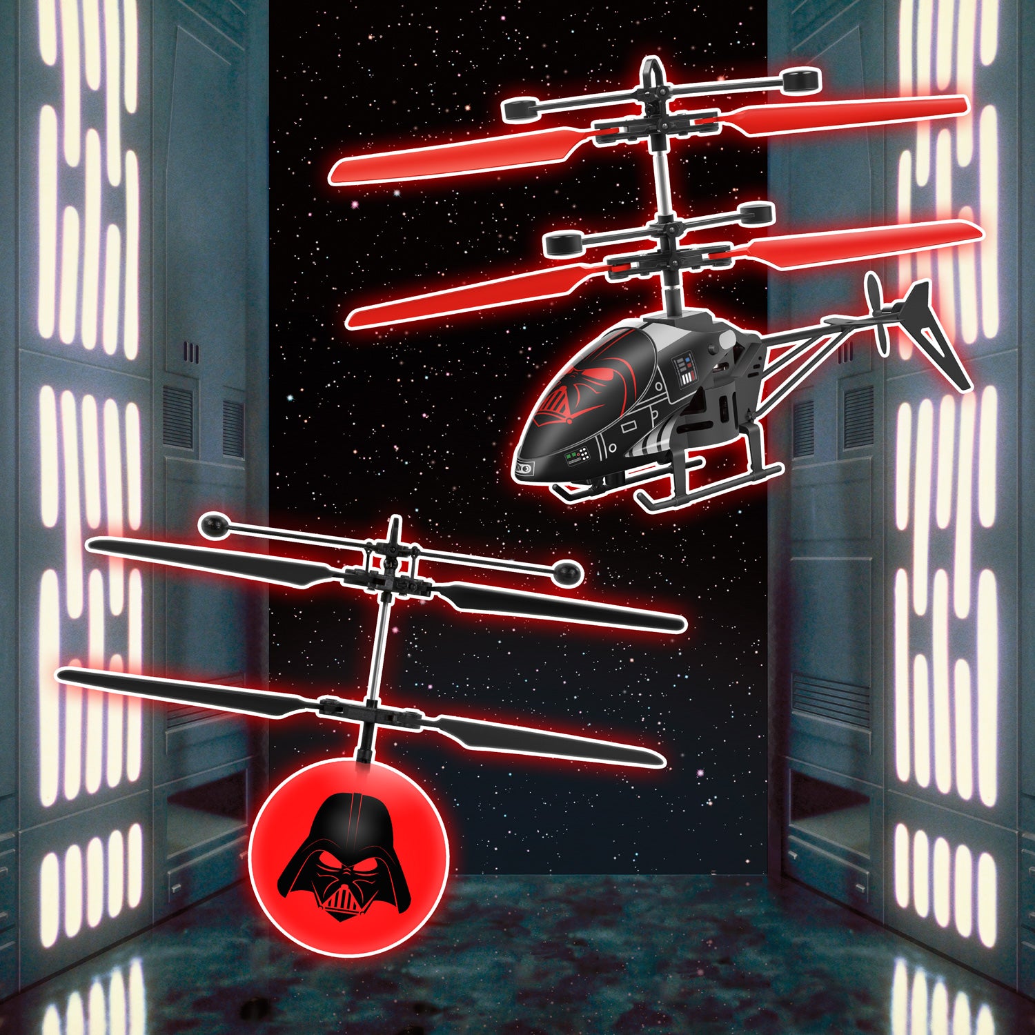 Paquete de helicóptero RC Darth Vader Mini IR de 2 canales y bola voladora Darth Vader