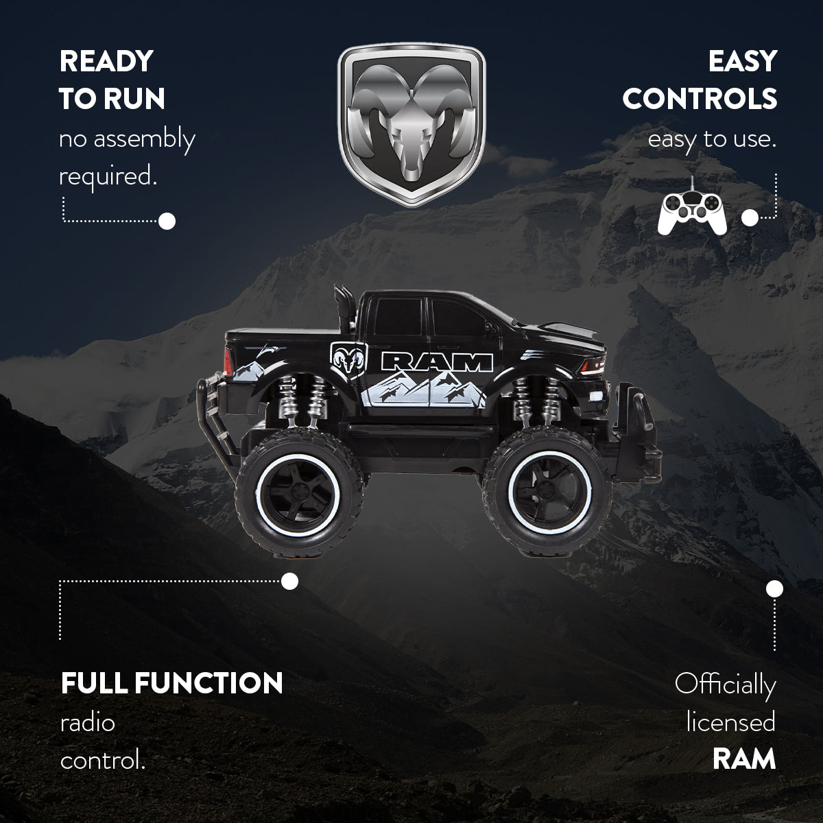 Camión monstruo eléctrico a control remoto Ram 2500 RTR 1:24